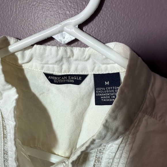 American Eagle Outfitters Cream Button-Up Shirt - Picture 2 of 5